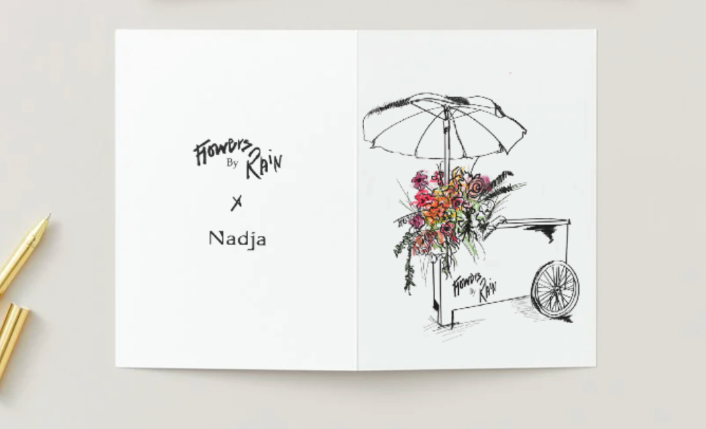 Flowers By Rain Greeting Card