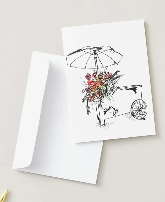 Flowers By Rain Greeting Card
